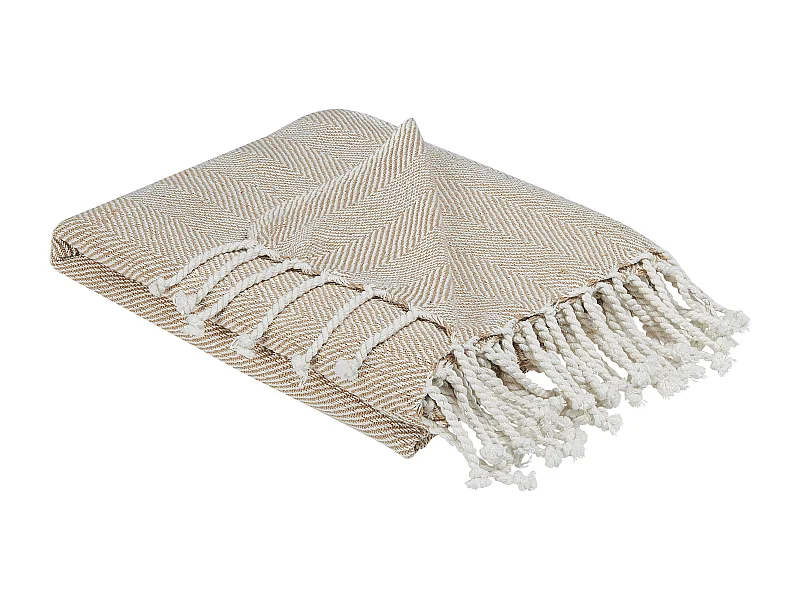 Kuscheldecke TILMI Baumwolle 130 x 160 cm Hellbeige