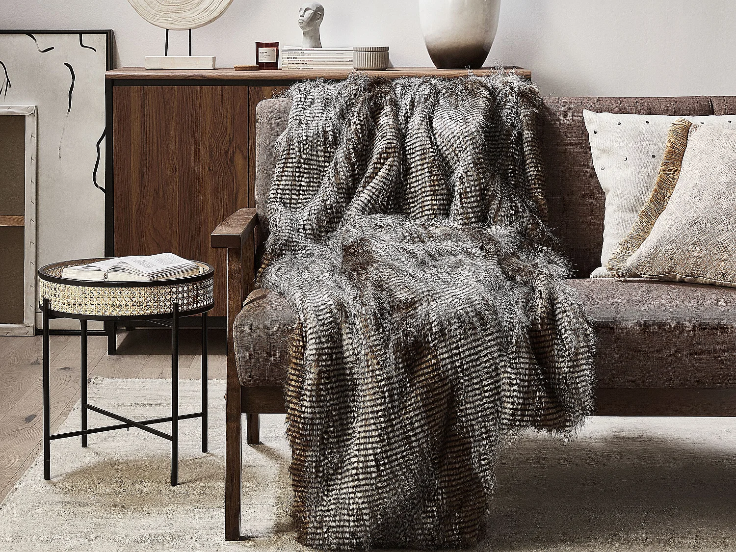 Plaid ASDAD Stof 150 x 200 cm Bruin