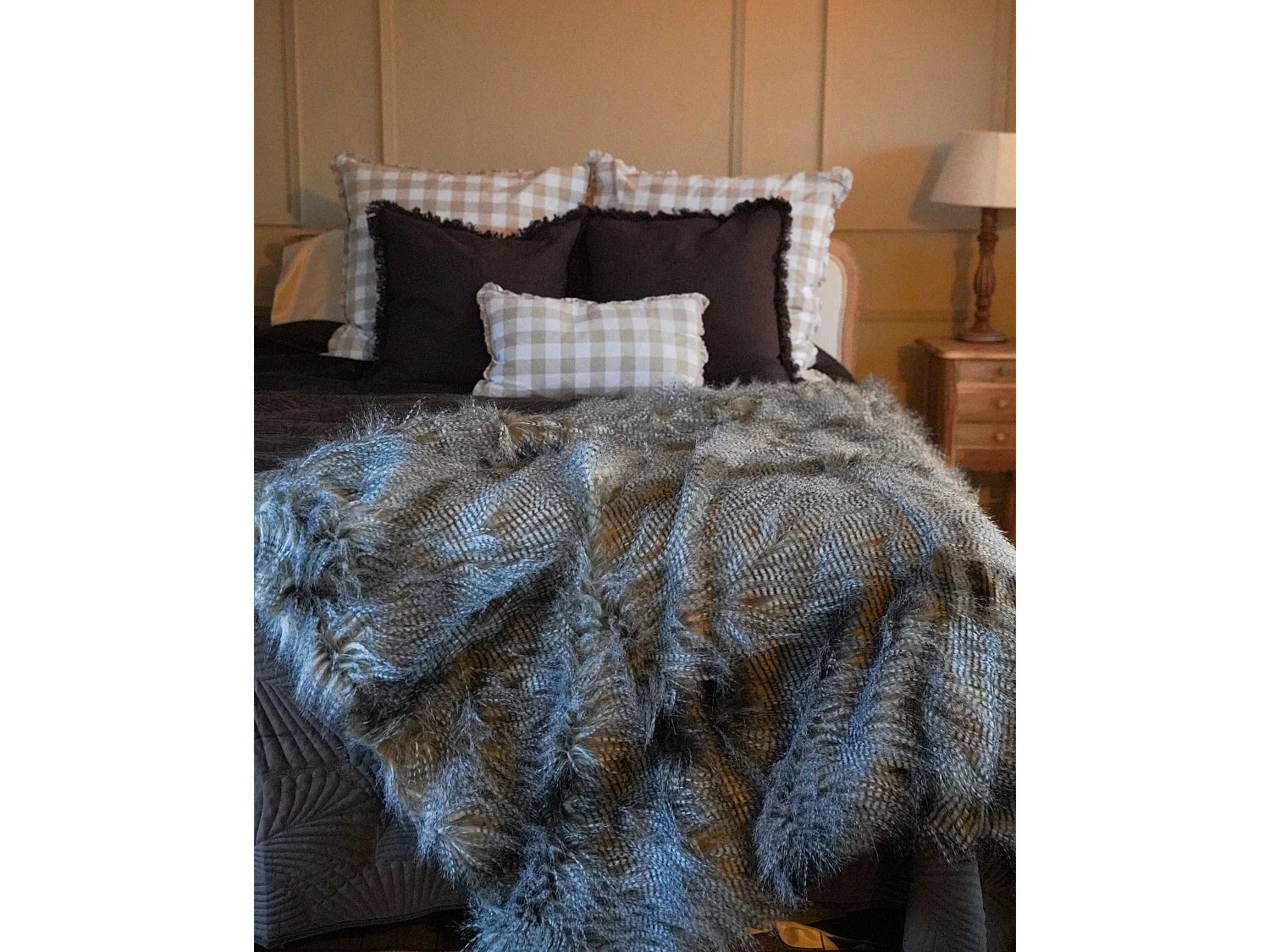 Plaid ASDAD Stof 150 x 200 cm Bruin