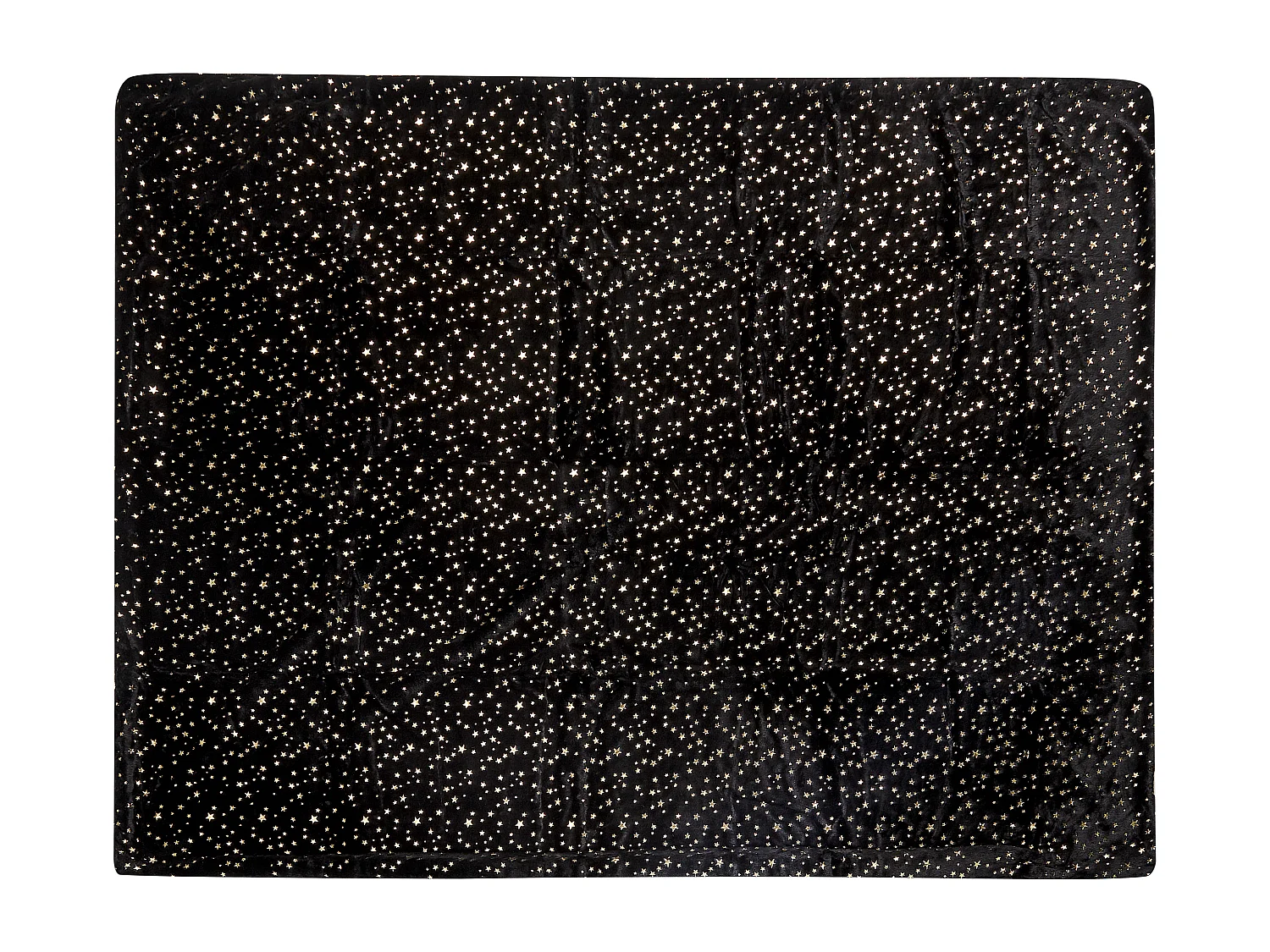 Bett Deko Decke Motiv Kuscheldecke schwarz mit Sternen gold 130x180 cm Alazeya