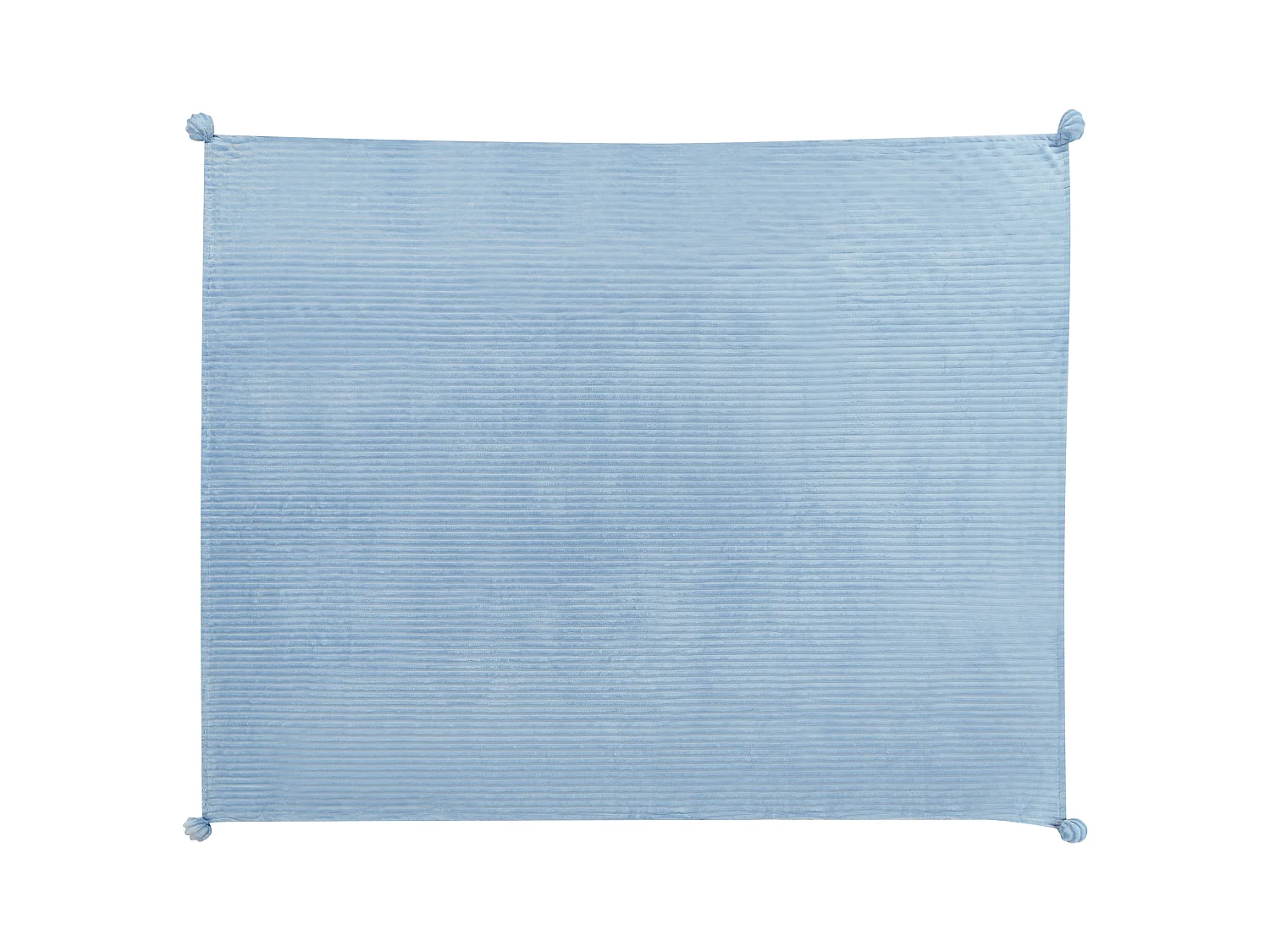 Flauschige Decke blau mit Streifenoptik und Bommeln 150 x 200 cm Kaweri