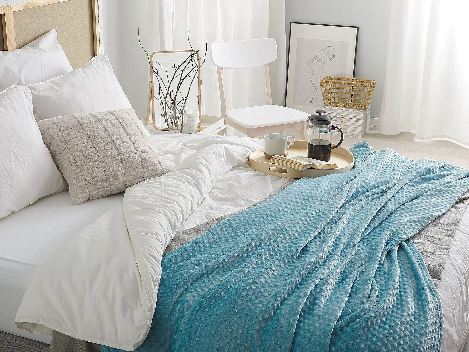 Kuscheldecke SAMUR 150 x 200 cm Hellblau