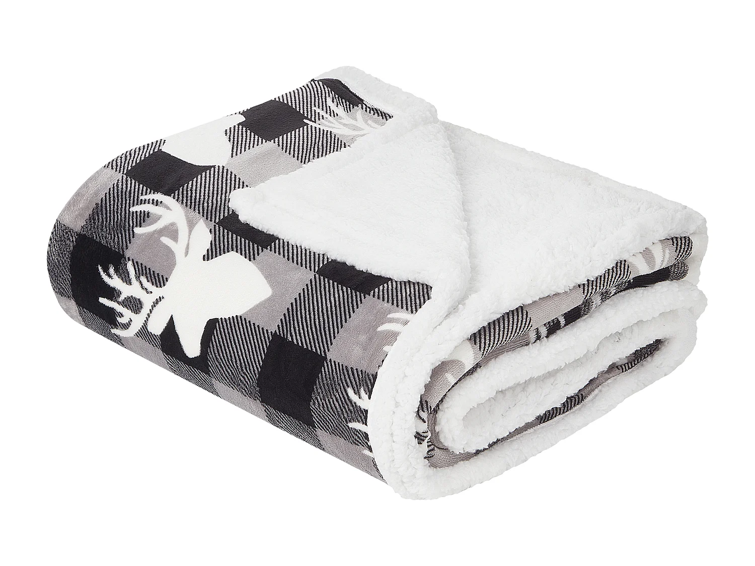 Decke grau 150 x 200 cm Polyester Rentier-Motiv Shoren