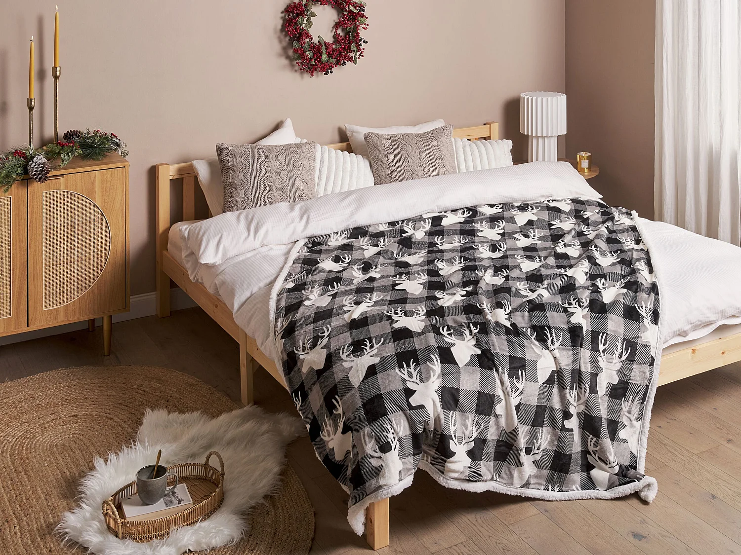 Plaid SHOREN 150 x 200 cm Donkergrijs