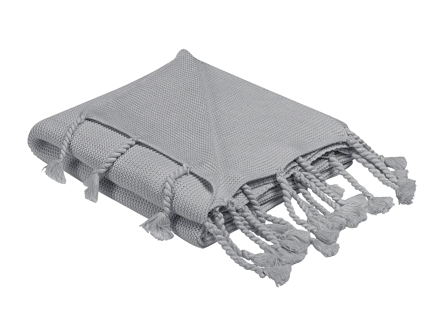 Coperta NAZILLI Cotone 125 x 150 cm Grigio chiaro