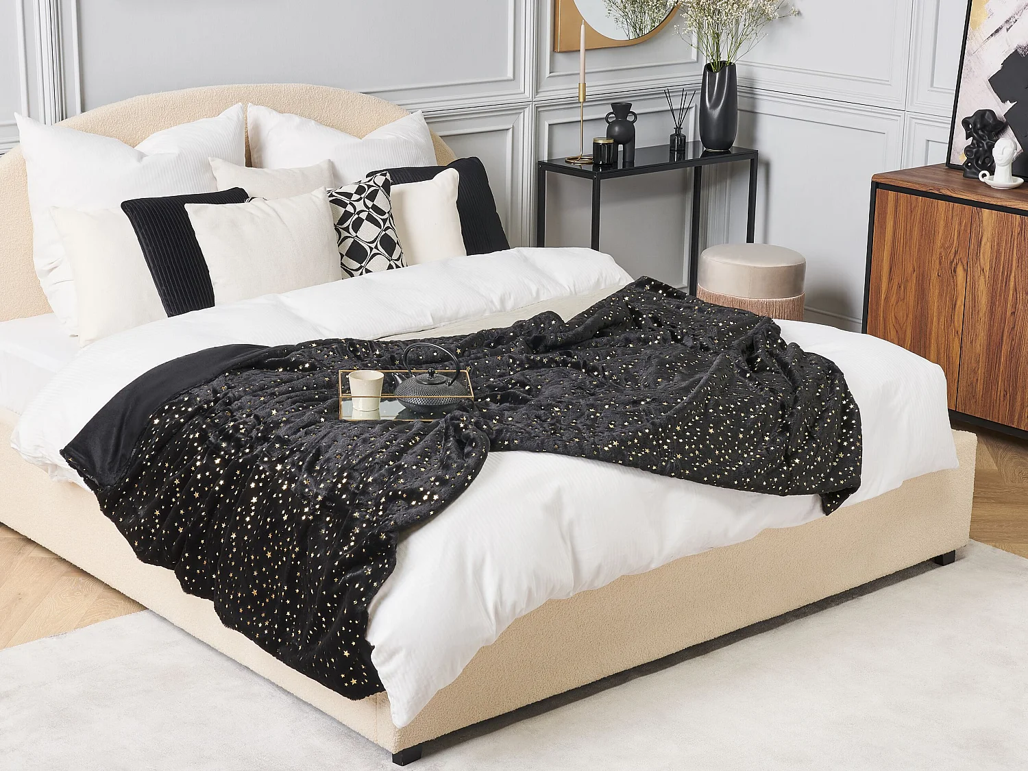 Blanket ALAZEYA 150 x 200 cm Black