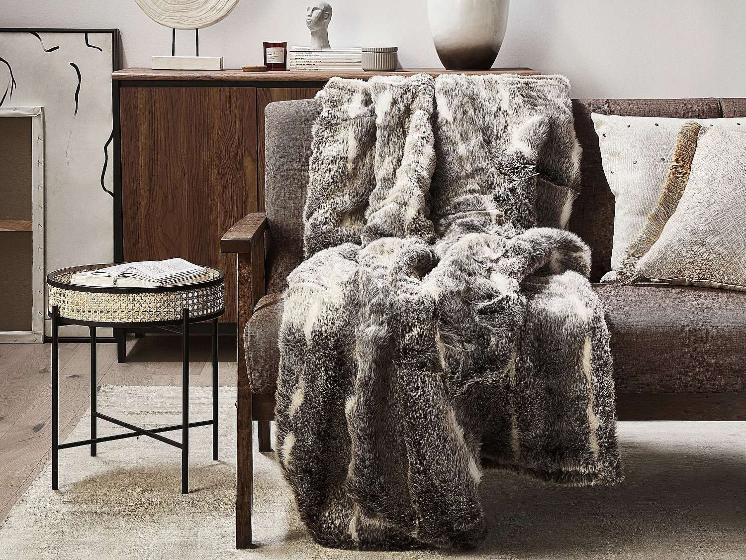 Coperta TADDART Tessuto 150 x 200 cm Marrone