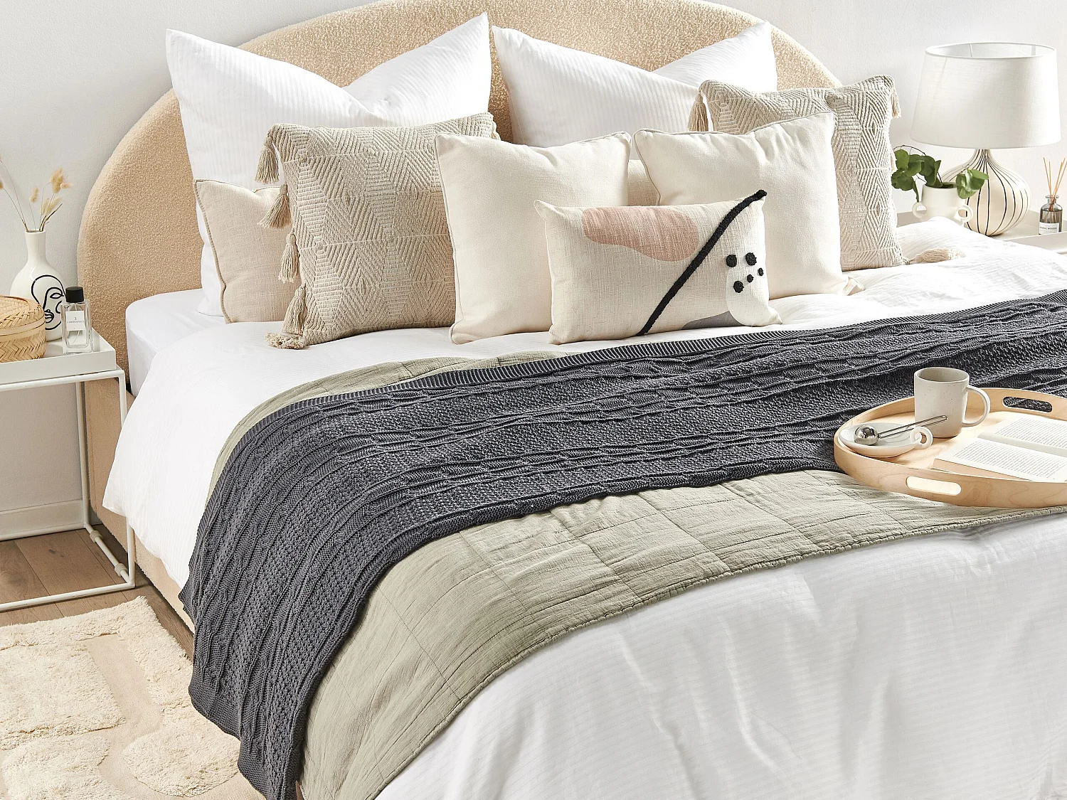 Couverture FETHIYE Coton 140 x 170 cm Gris foncé