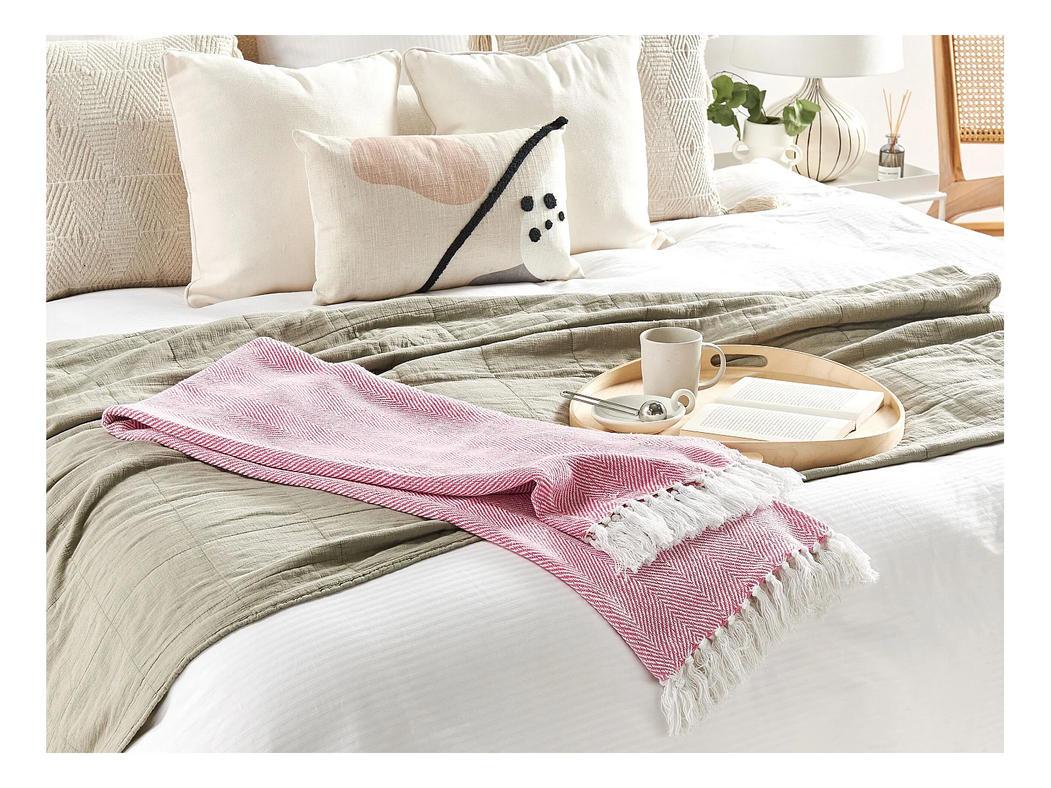 Couverture TANGIER Coton 130 x 160 cm Rose