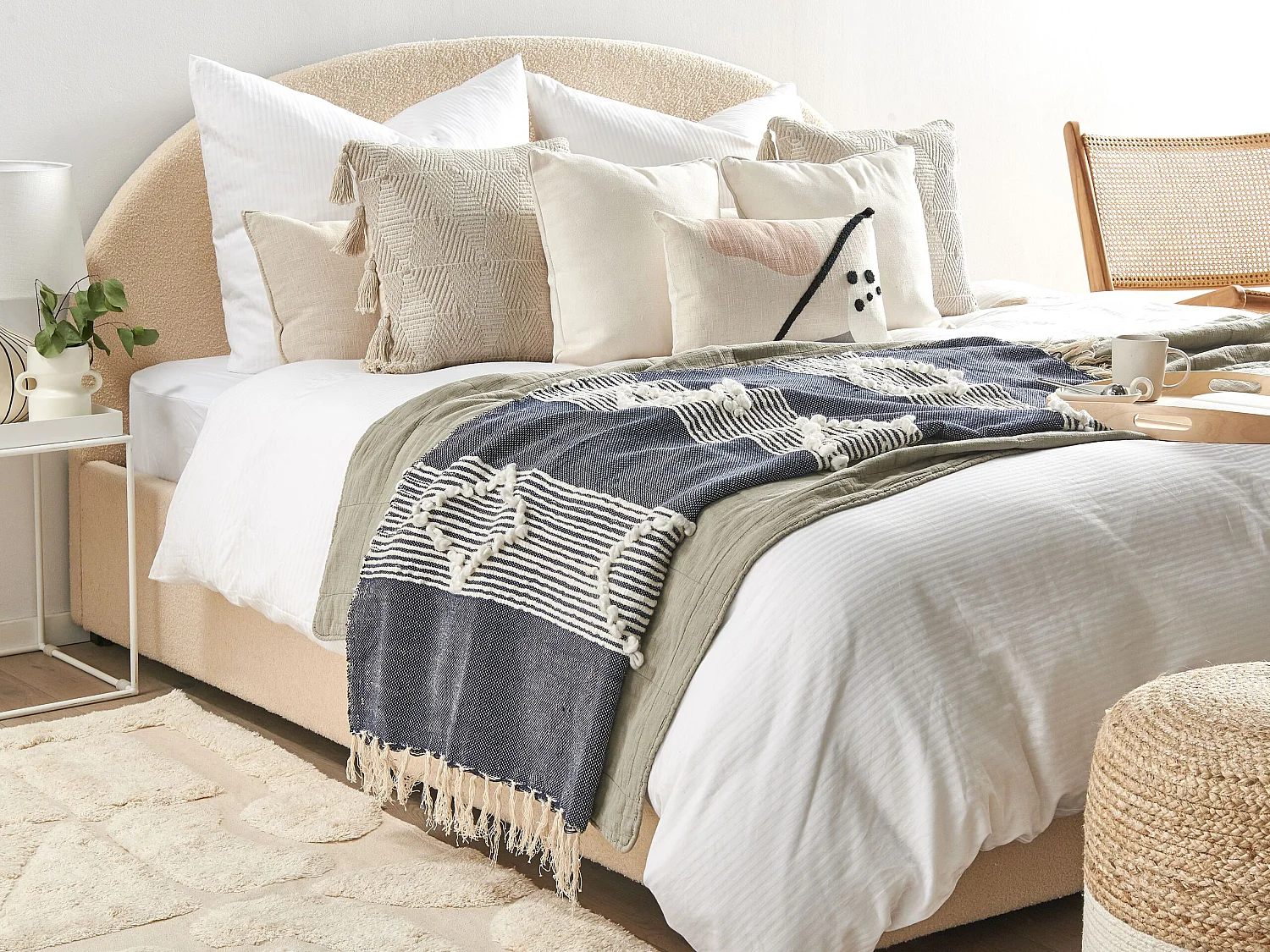 Couverture NEMLI Tissu 130 x 150 cm Bleu foncé