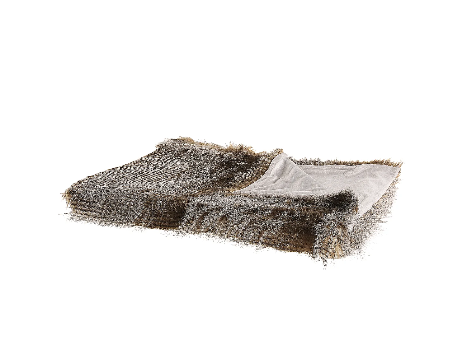 Klassische Kuscheldecke Shaggy braun / weiß Acryl / Polyester 180x220 cm Asdad