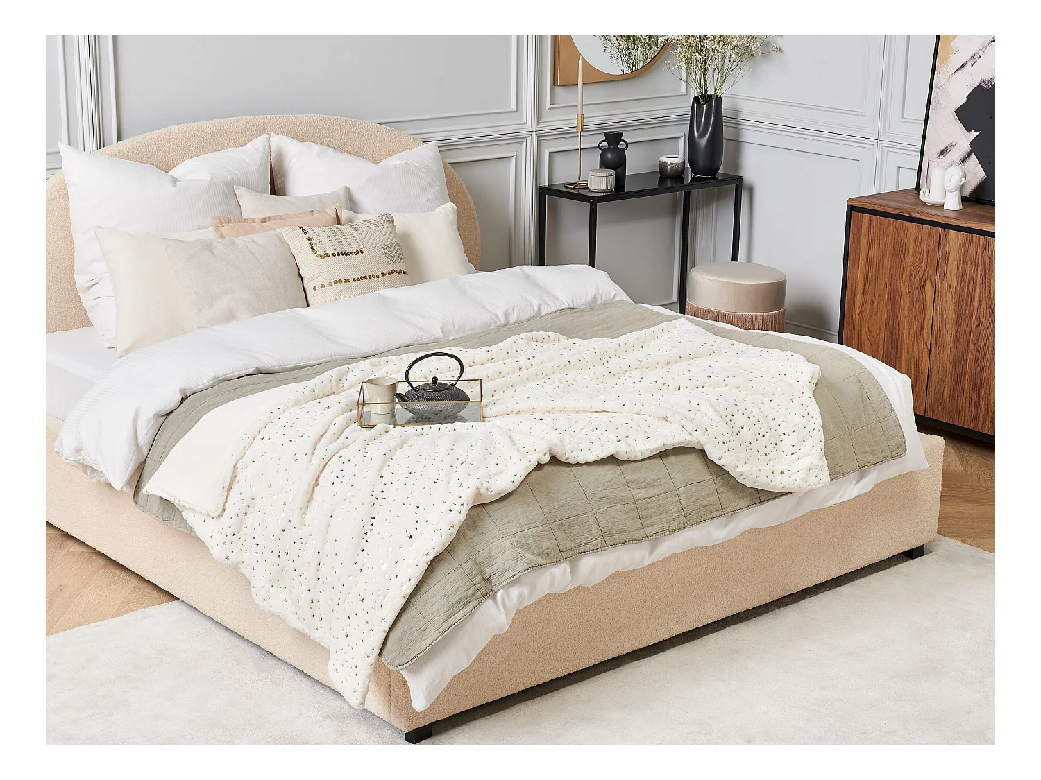 Manta ALAZEYA 130 x 180 cm Creme claro