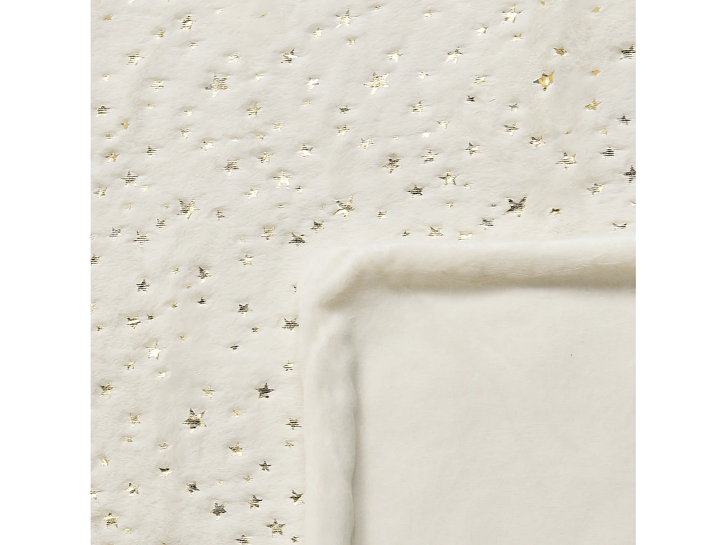 Bett Deko Decke Motiv Kuscheldecke beige mit Sternen gold 130 x 180 cm Alazeya