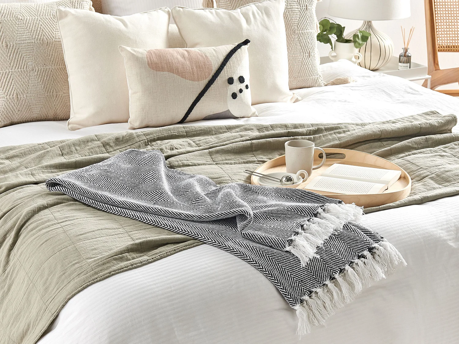 Couverture TANGIER Coton 130 x 160 cm Noir