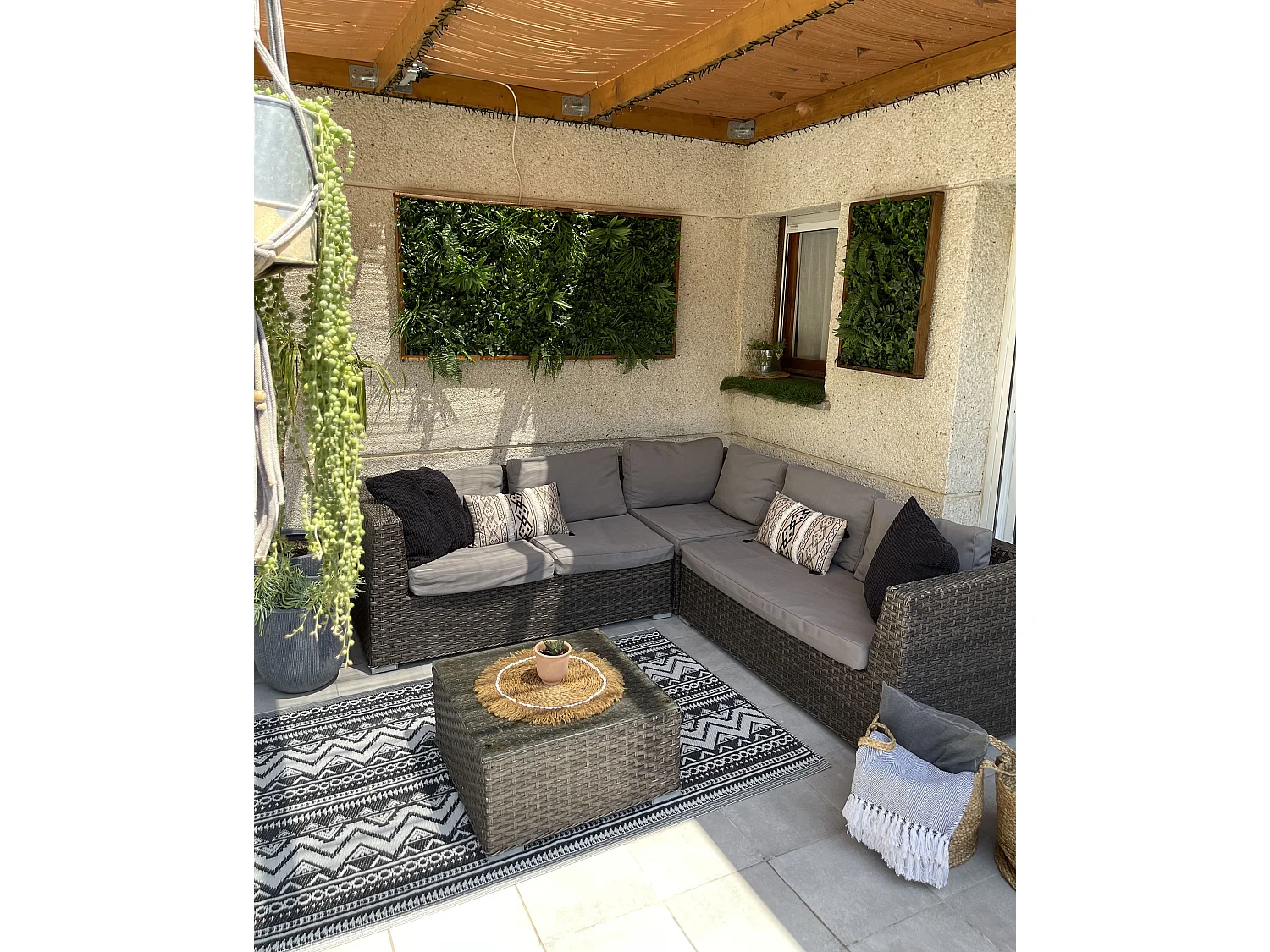 Plaid TANGIER Katoen 130 x 160 cm Zwart