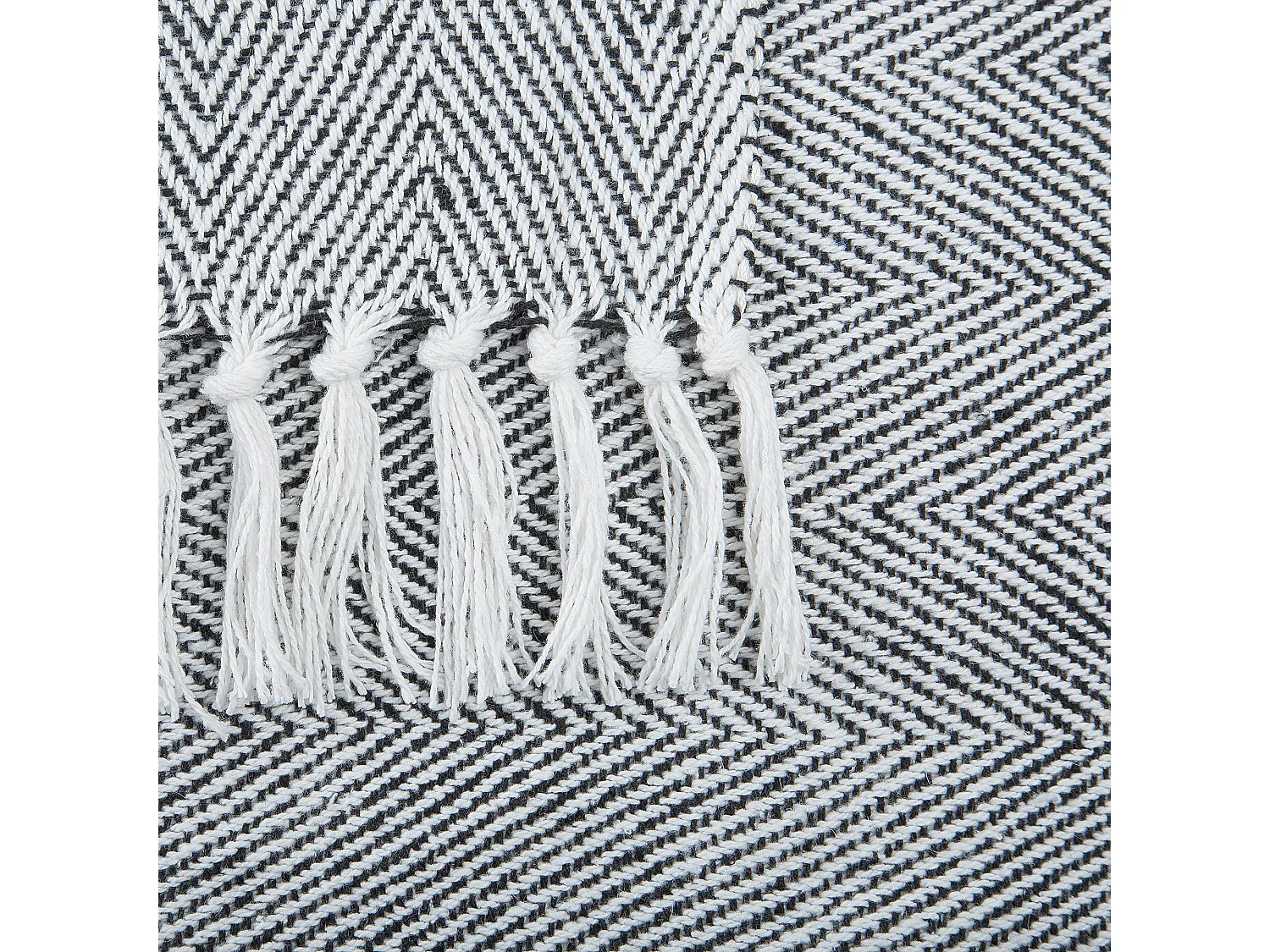 Plaid TANGIER Katoen 130 x 160 cm Zwart