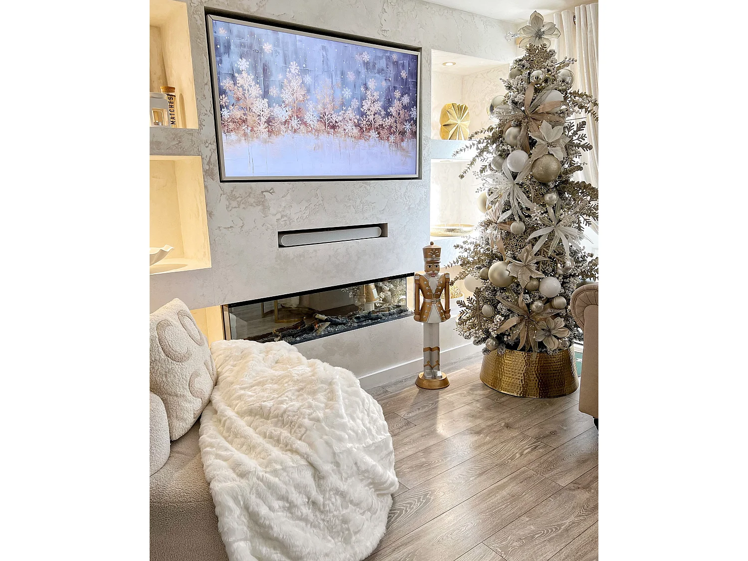 Couverture TOURZA Tissu 180 x 220 cm Blanc