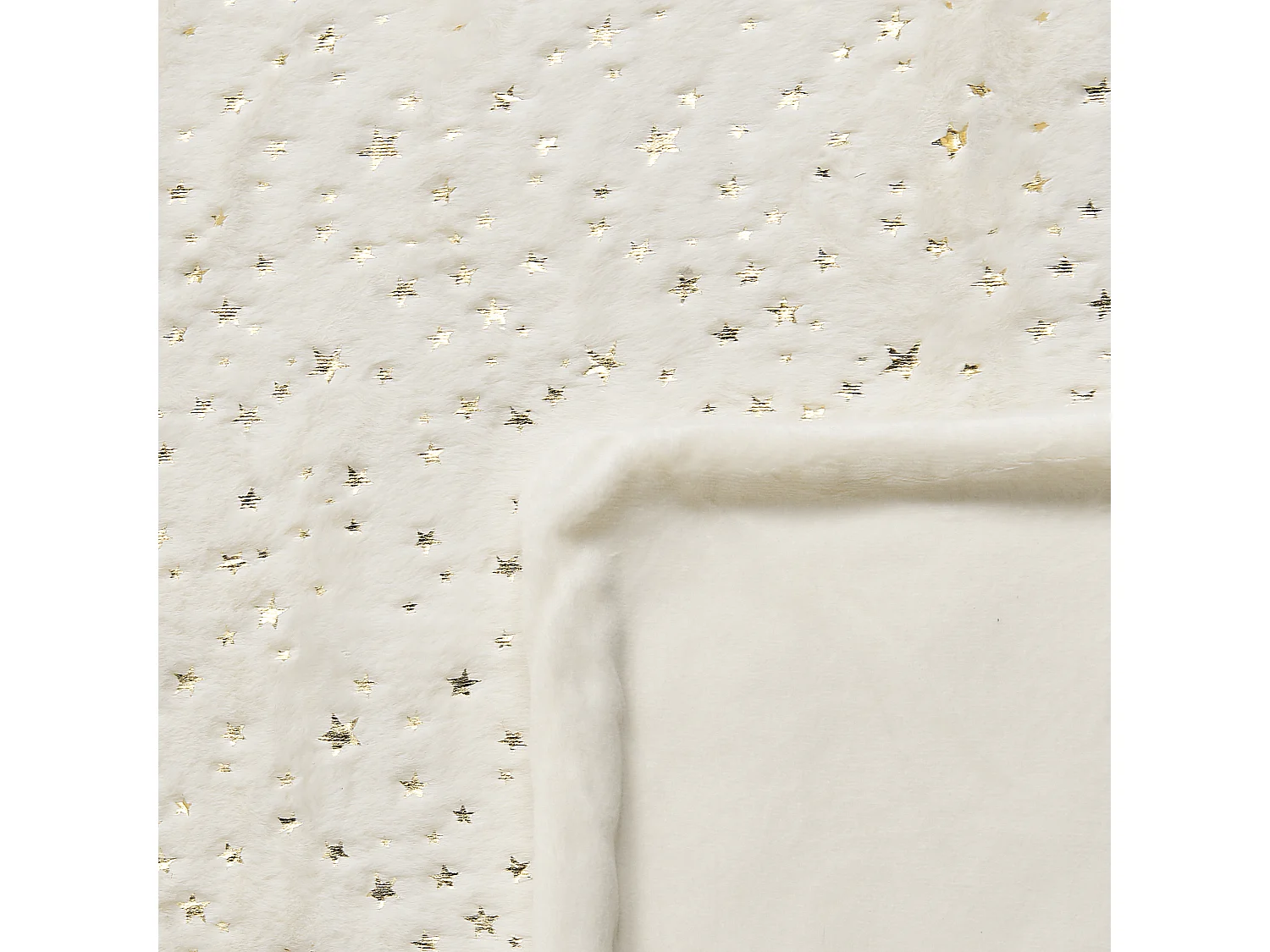 Bett Deko Decke Motiv Kuscheldecke beige mit Sternen gold 150 x 200 cm Alazeya