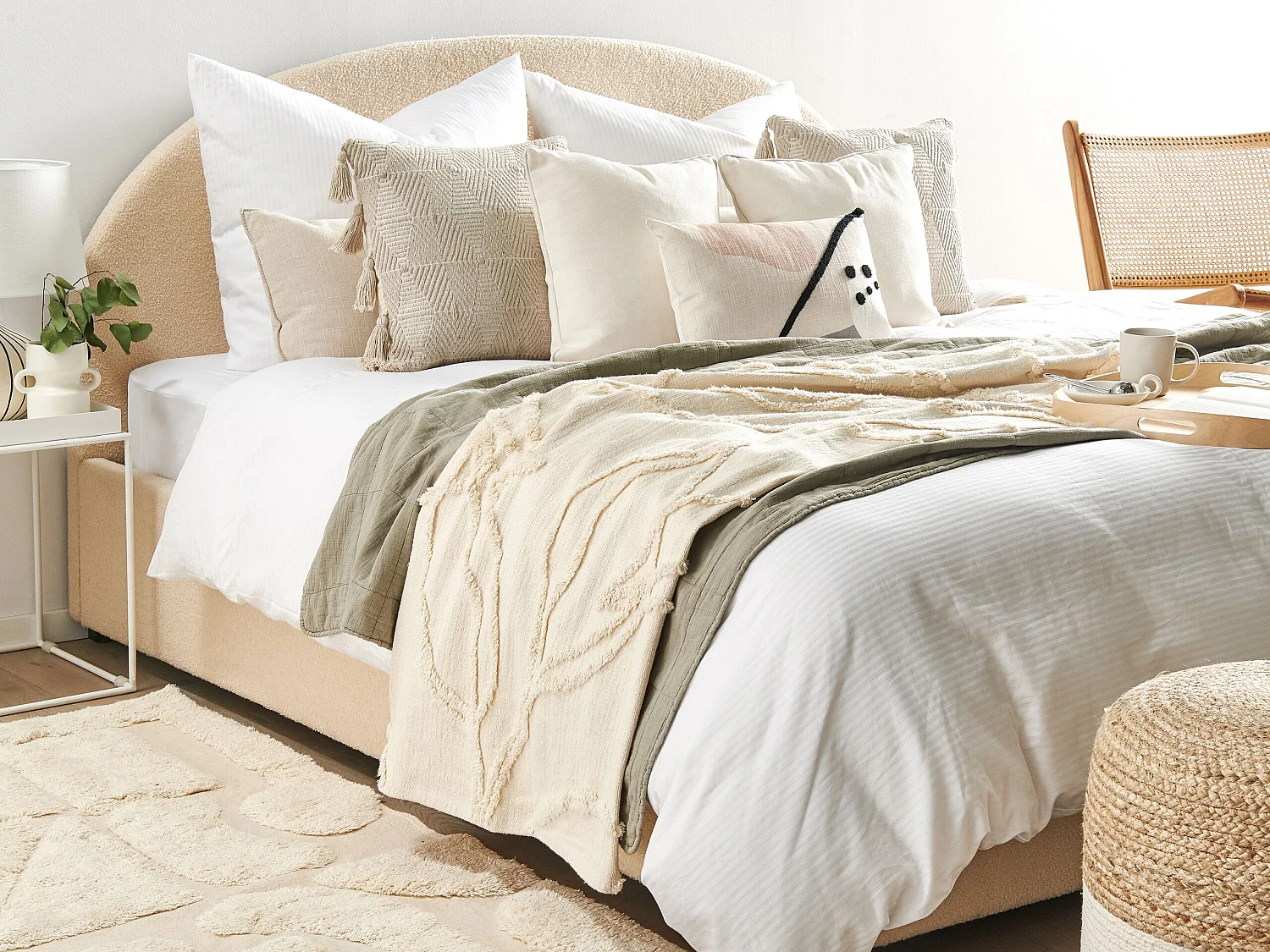 Couverture ACACIA Coton 130 x 160 cm Beige