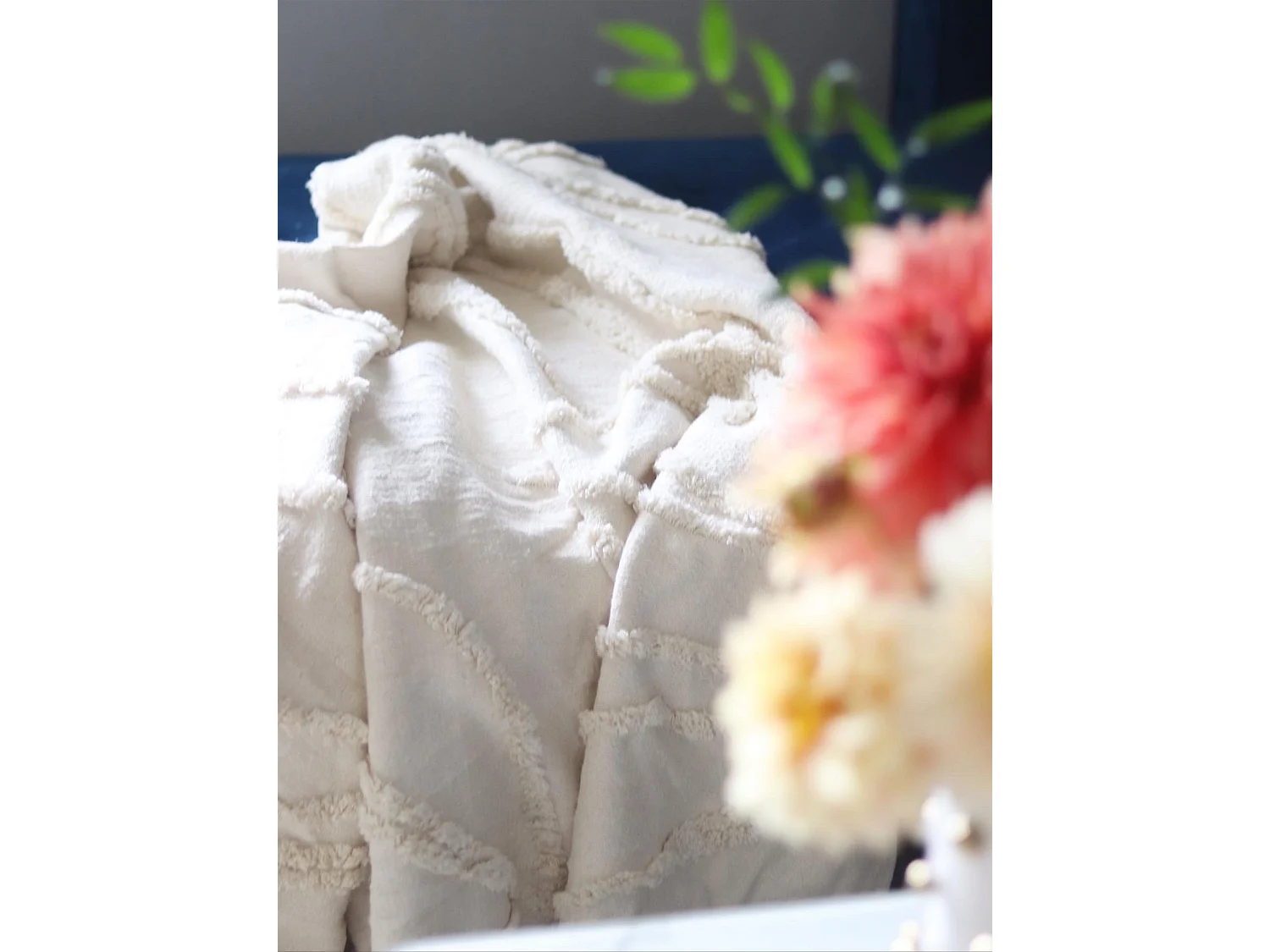 Kuscheldecke ACACIA Baumwolle 130 x 160 cm Beige