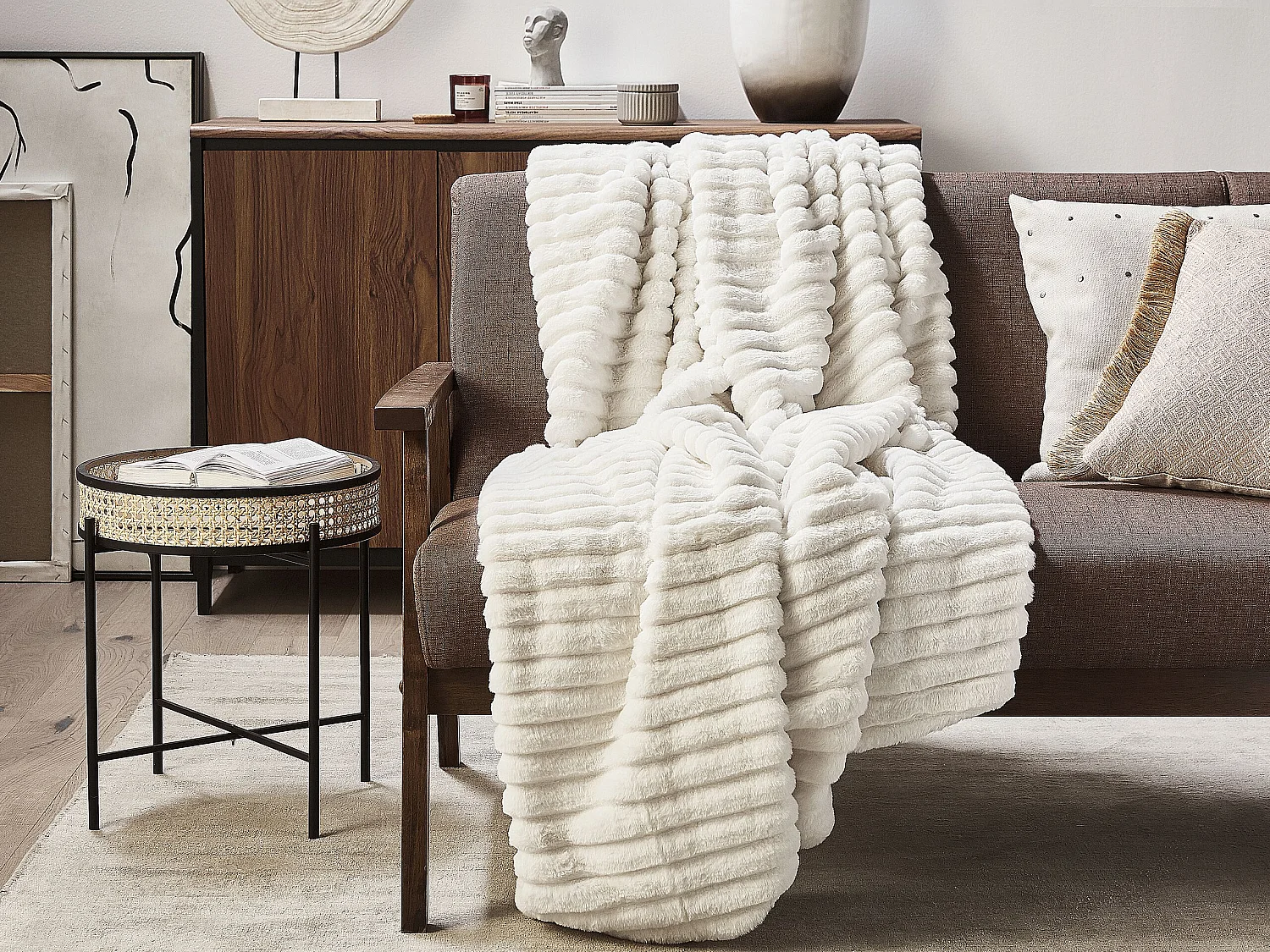 Plaid ABTEH 150 x 200 cm Wit