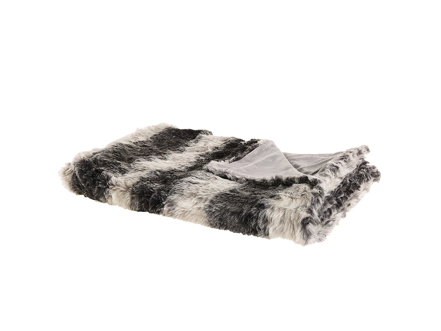 Klassische Kuscheldecke Shaggy Acryl / Polyester 180x220 cm grau / weiß Taza