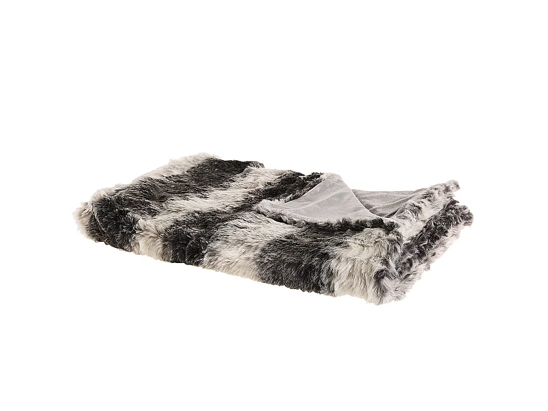 Klassische Kuscheldecke Shaggy Acryl / Polyester 180x220 cm grau / weiß Taza