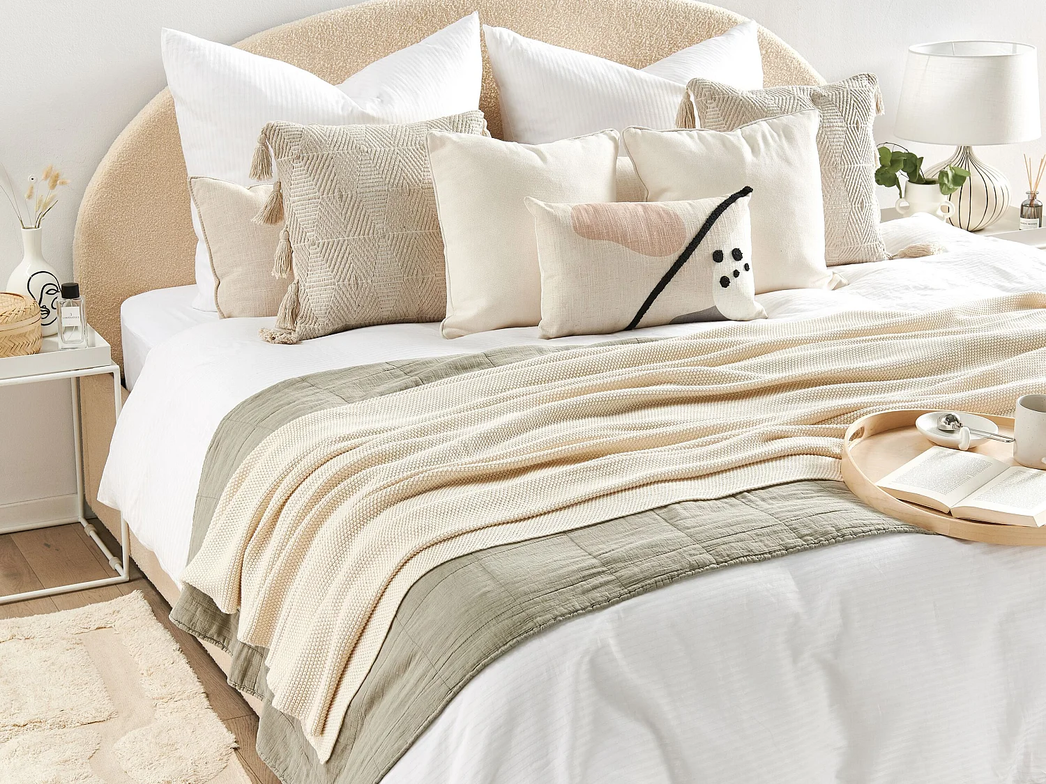 Couverture ASAKA Coton 130 x 180 cm Beige