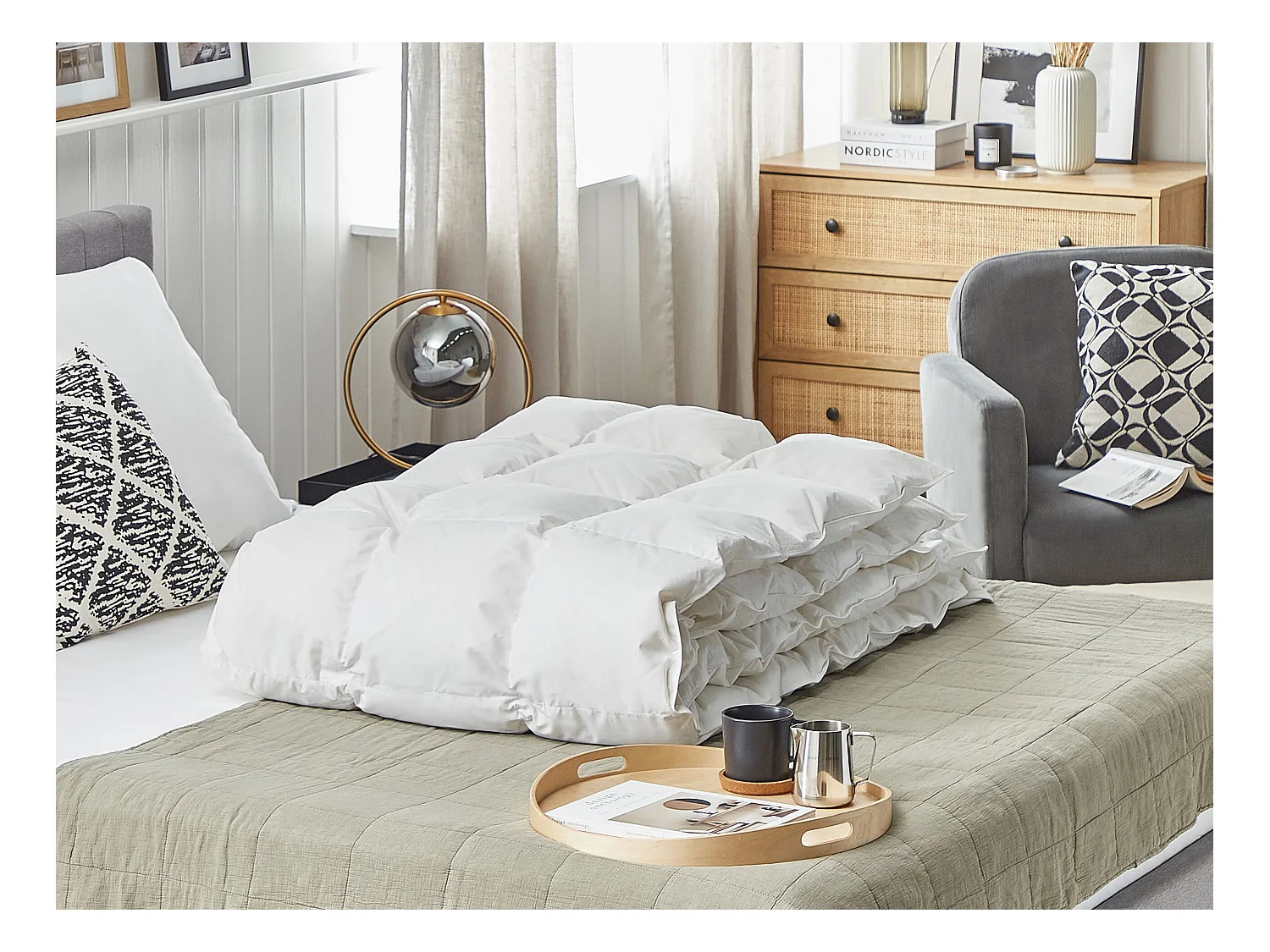 Extra Warme Bettdecke Japara Baumwolle Entendaunen weiß 155 x 220 cm Grossglockner