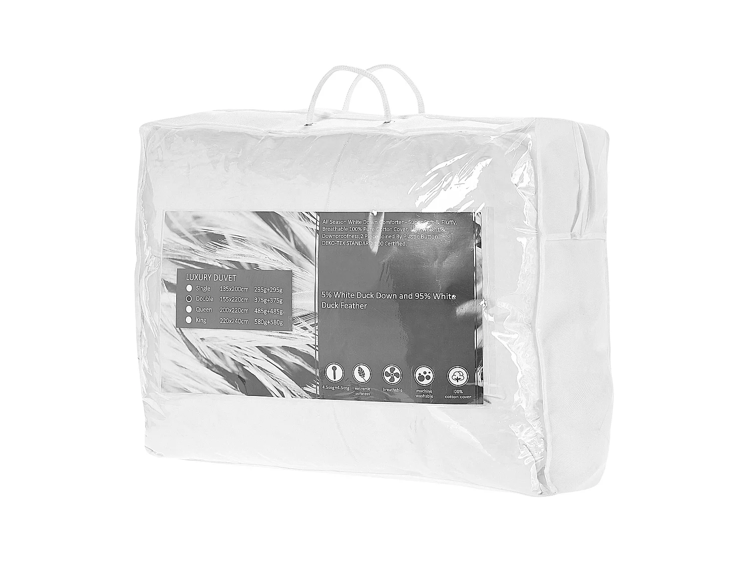 Dubbellaags 4 seizoenen TAUFSTEIN Veren 155 x 220 cm