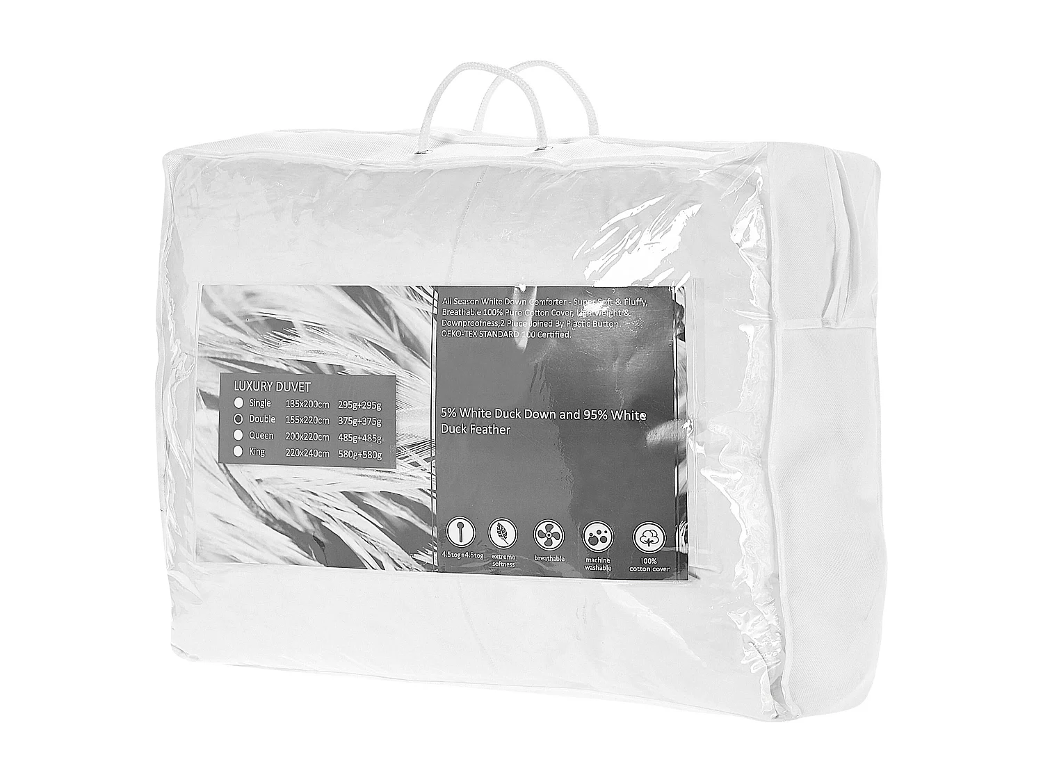 Edredom de dupla camada Todas as estações TAUFSTEIN Penas 155 x 220 cm