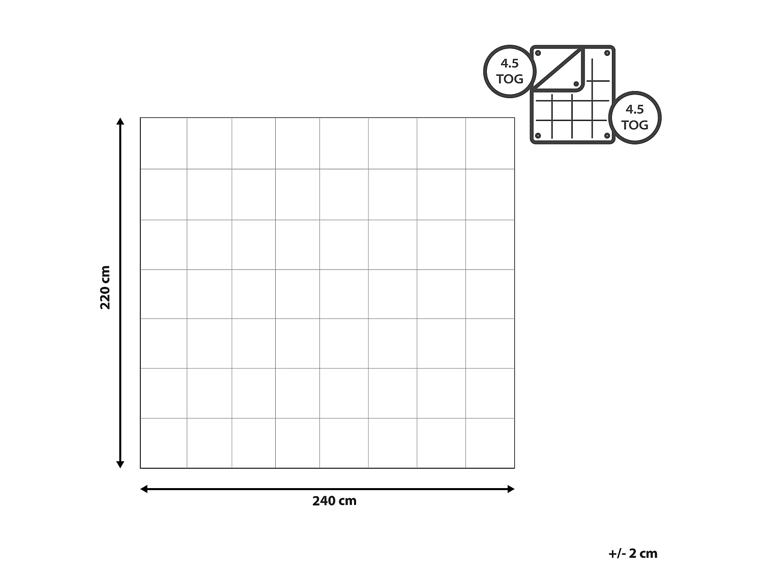 Dubbellaags 4 seizoenen TAUFSTEIN Veren 220 x 240 cm