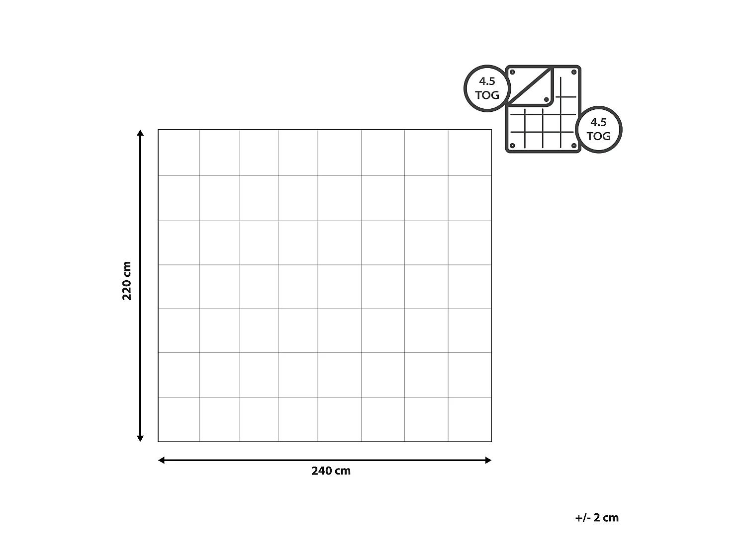 Dubbellaags 4 seizoenen TAUFSTEIN Veren 220 x 240 cm