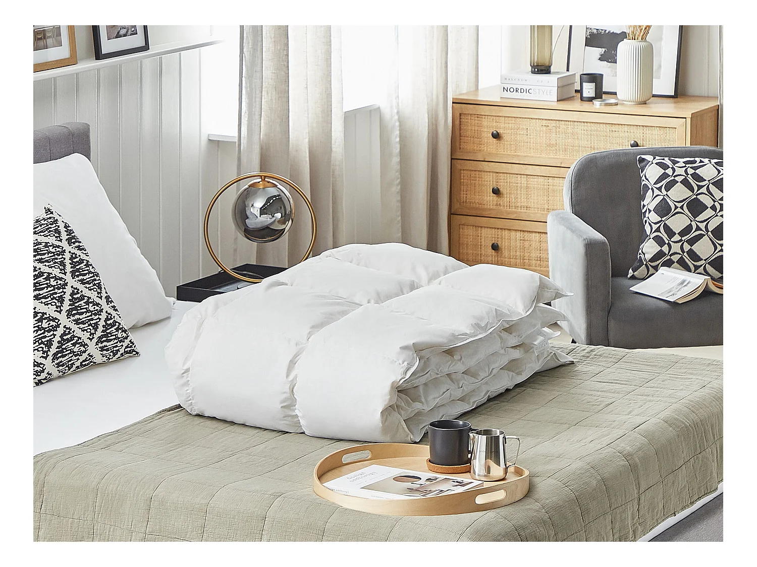 Extra Warme Bettdecke Japara Baumwolle Entendaunen weiß 135 x 200 cm Grossglockner