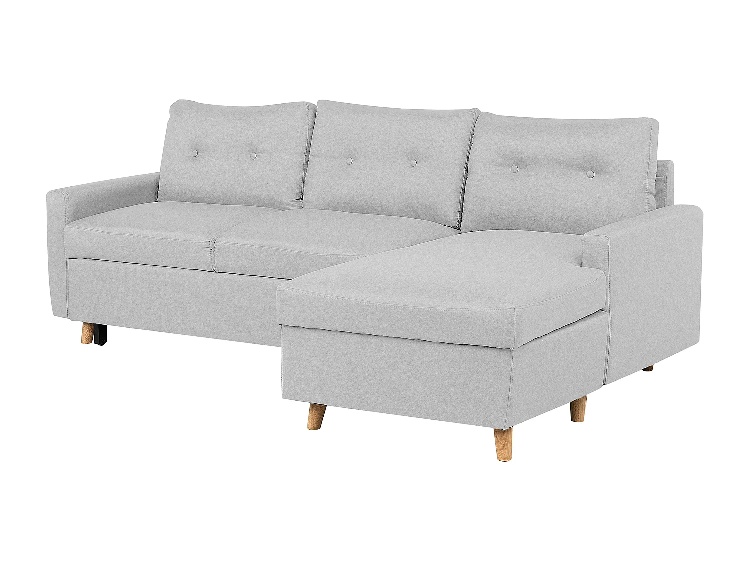 - Canapé Angle à droite - Flakk - Tissu, Gris Clair