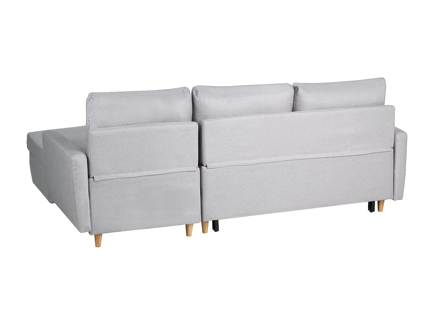 Beliani - Canapé Angle à Gauche - Flakk - Tissu, Gris Clair