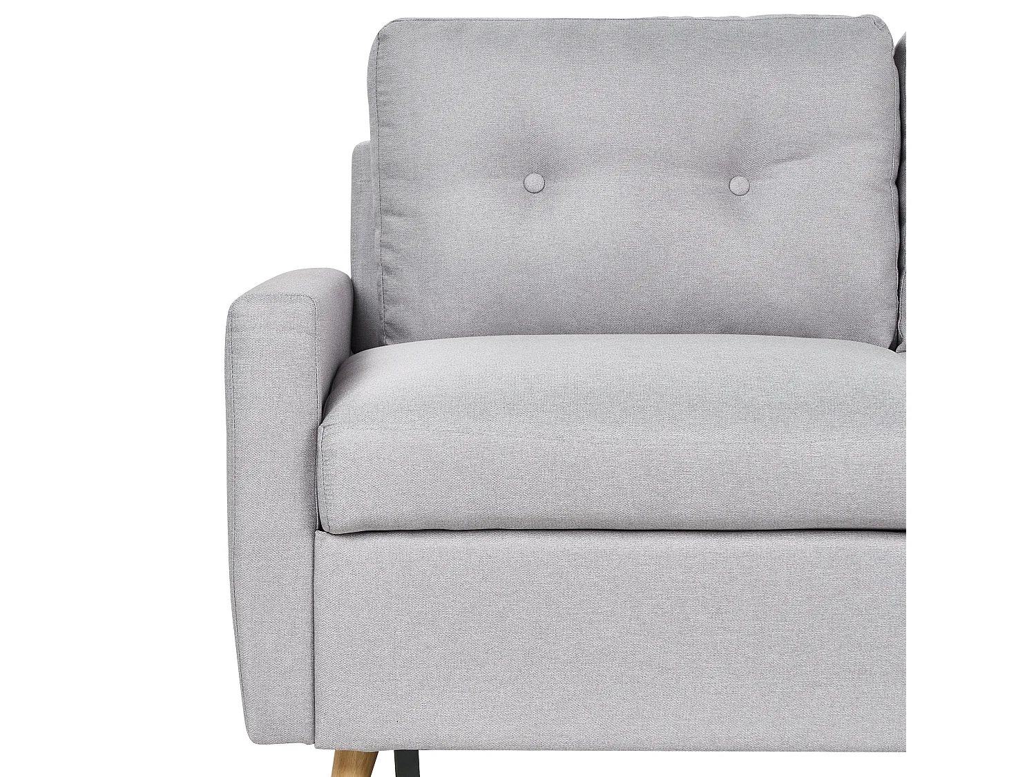 Beliani - Canapé Angle à Gauche - Flakk - Tissu, Gris Clair