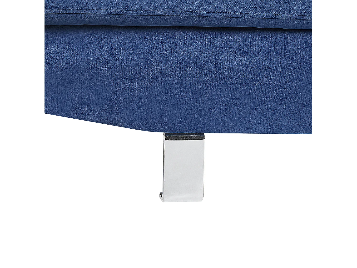 Sofá de canto 5 lugares em veludo azul à esquerda NORREA