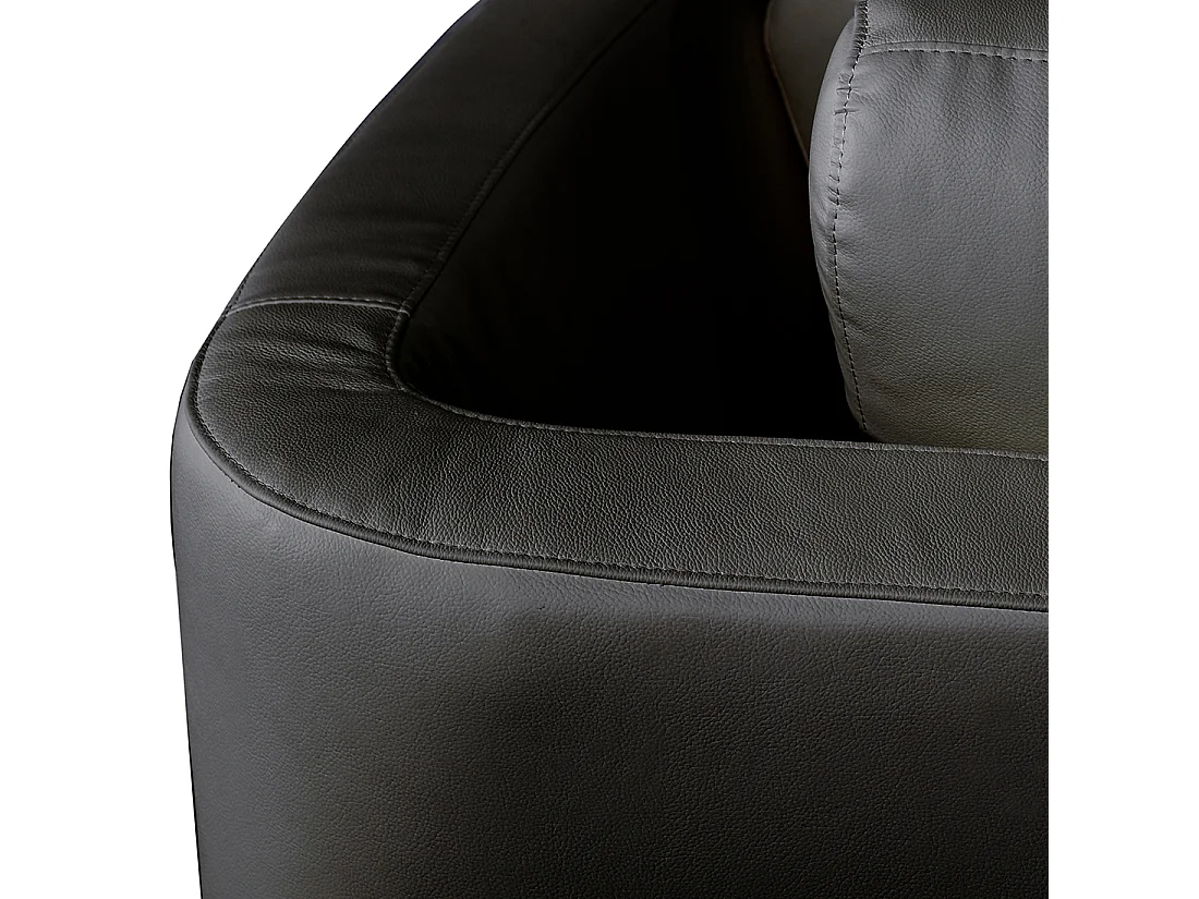 Divano semicircolare ROTUNDE Pelle naturale Nero 7 posti