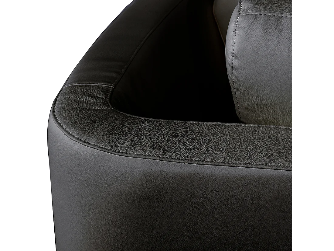 Canapé arrondi 7 places ROTUNDE Cuir Noir