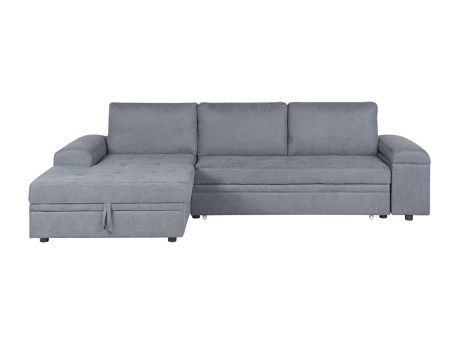 Canapé d'Angle Côté Droit en Tissu Gris Foncé 3 Places Housses Amovibles Kiruna