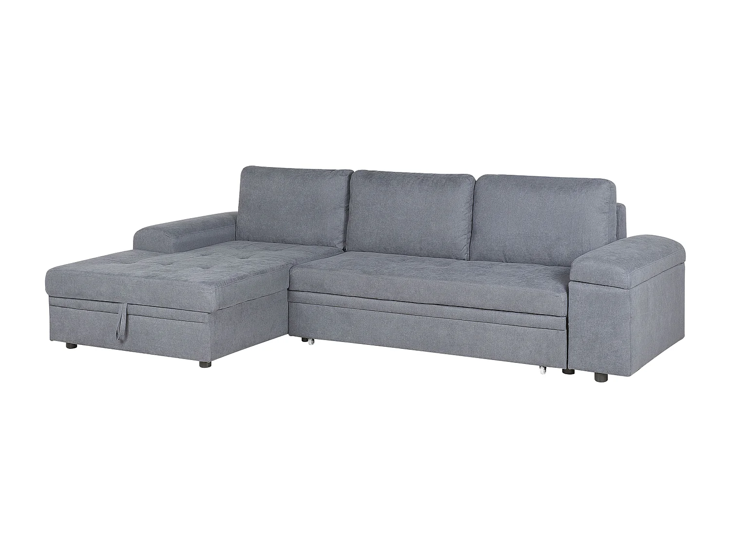 Canapé d'Angle Côté Droit en Tissu Gris Foncé 3 Places Housses Amovibles Kiruna