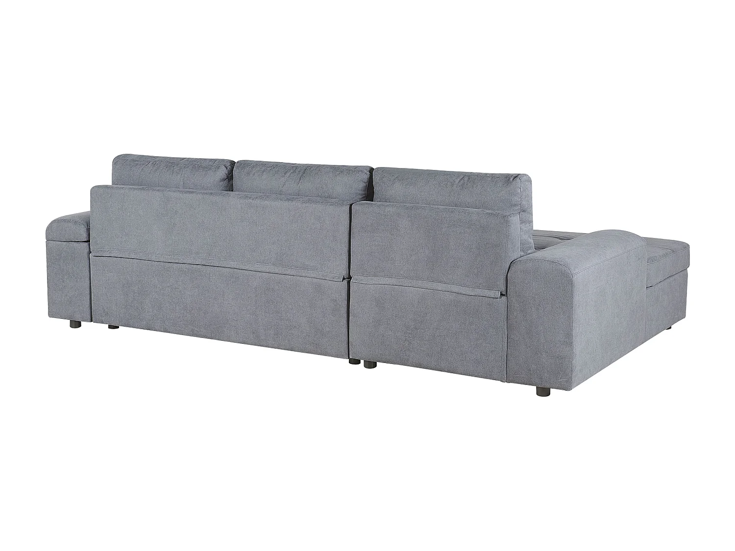 Canapé d'Angle Côté Droit en Tissu Gris Foncé 3 Places Housses Amovibles Kiruna