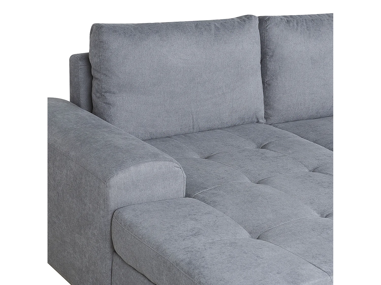 Canapé d'Angle Côté Droit en Tissu Gris Foncé 3 Places Housses Amovibles Kiruna