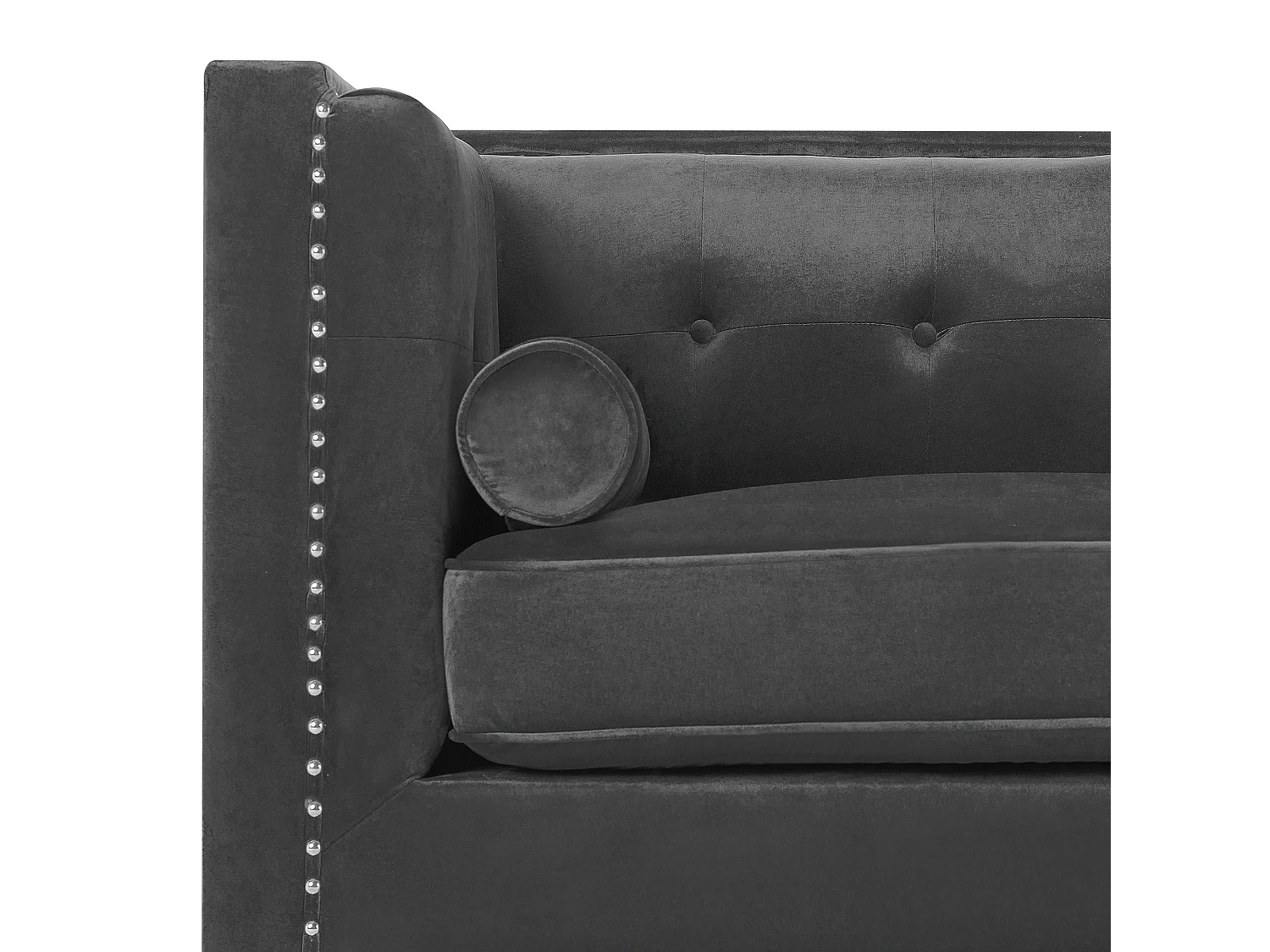 Canapé 3 places AVALDSENES Velours Gris foncé