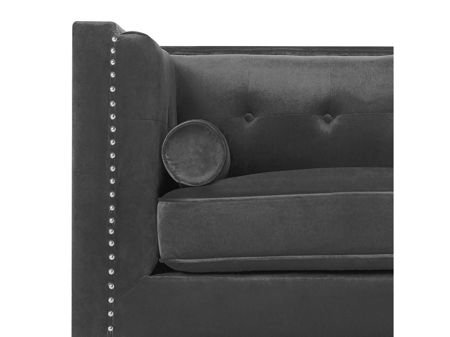 Divano AVALDSENES Velluto Grigio scuro 3 posti