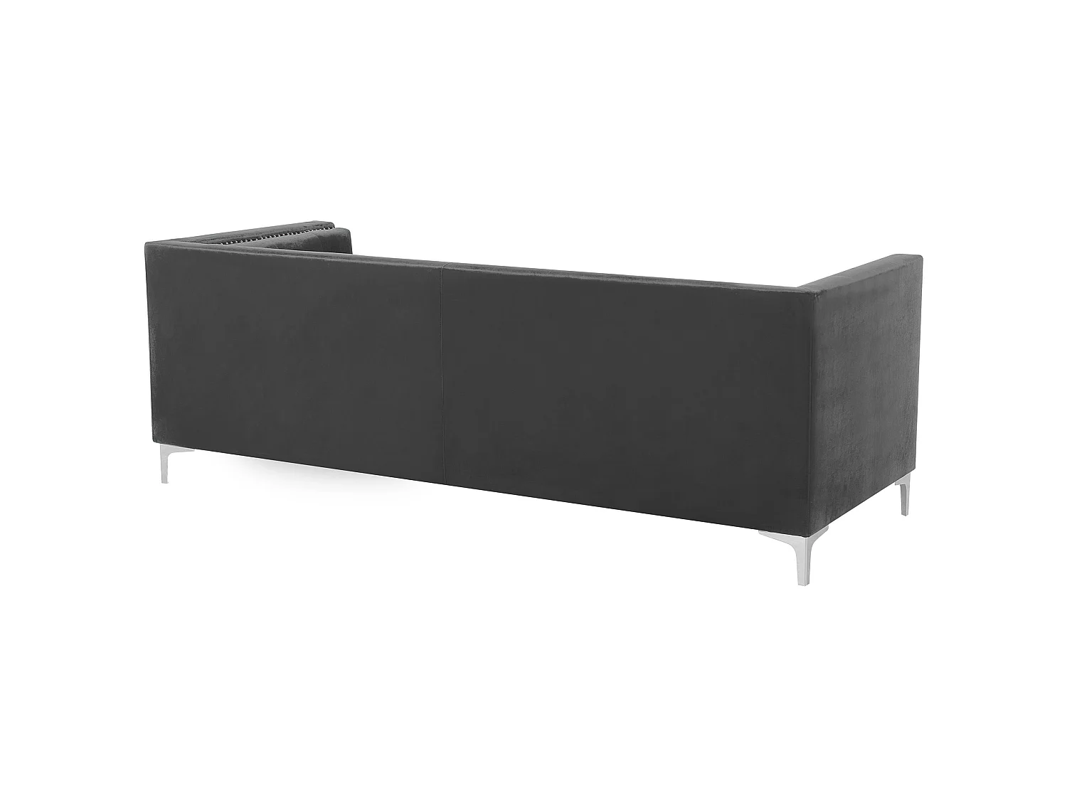 Sofa 3 Seater AVALDSENES Velvet Dark Grey
