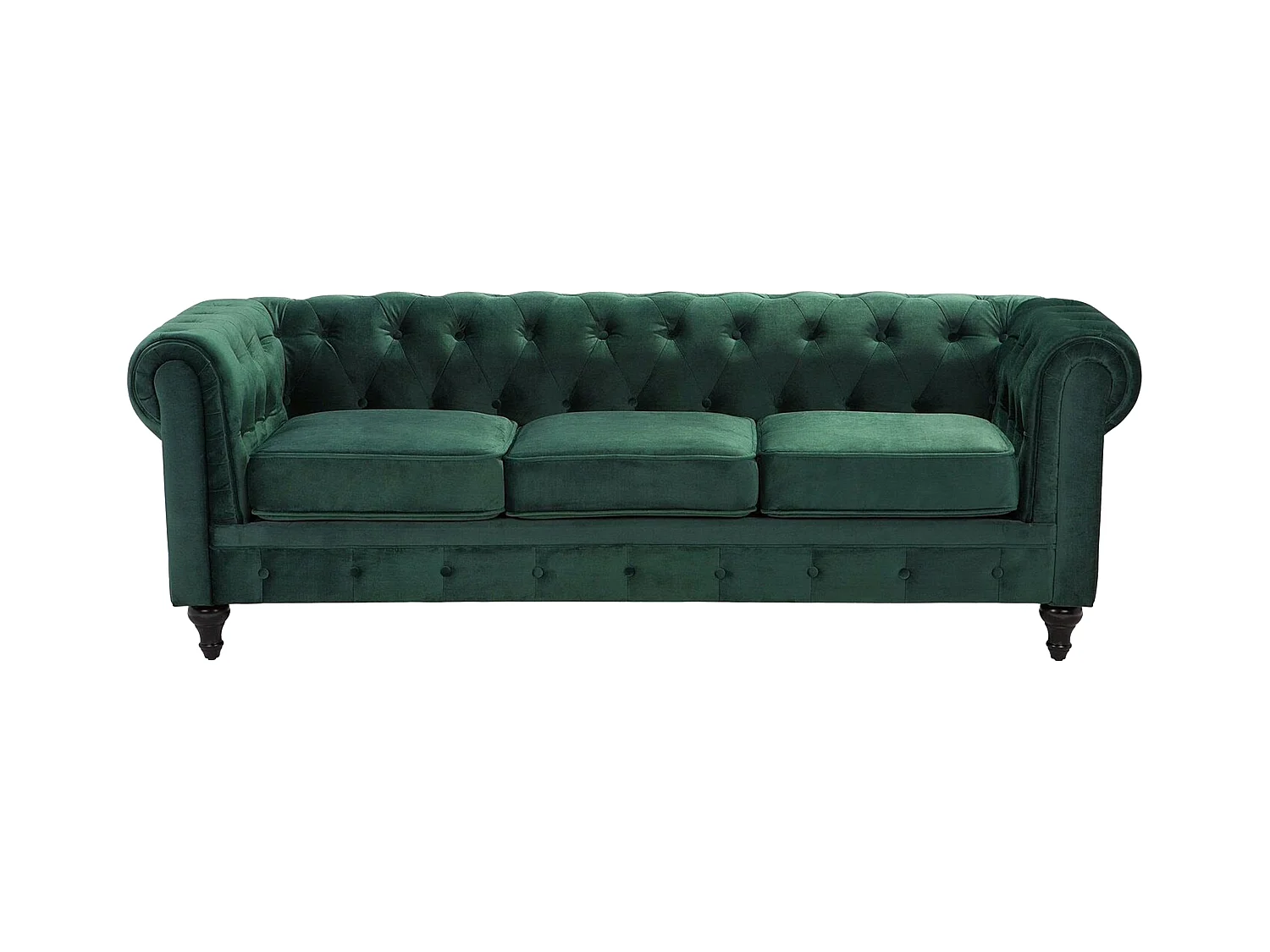 Canapé 3 places CHESTERFIELD Velours Vert émeraude
