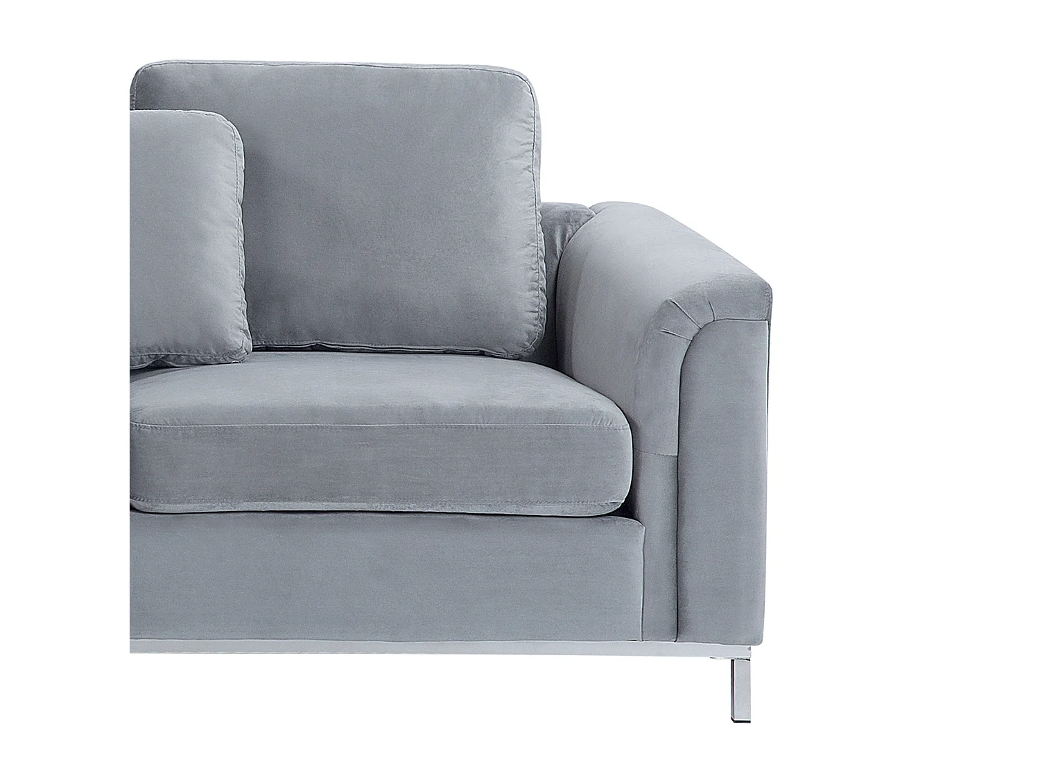 Canapé d'angle 4 places en velours matelasse gris OSLO