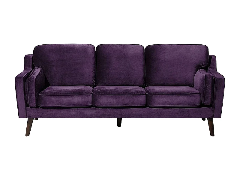 Modernes Sofa aus Samtstoff in Violett Couch 3-Sitzer Lokka